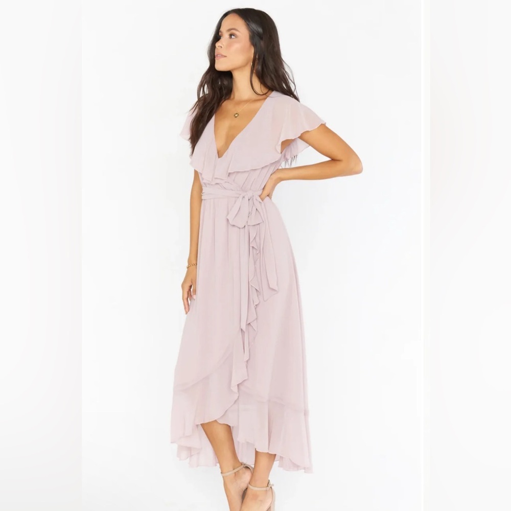 Show Me Your Mumu Jess Ruffle Midi Dress, size XXS, Antique Rose**NWT** - Picture 2 of 4